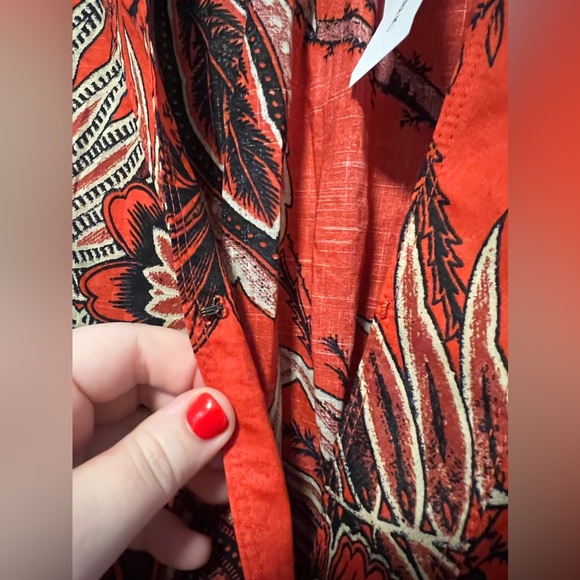 Banana Republic Stampa Mini Wrap Dress Red Floral - Picture 7 of 9